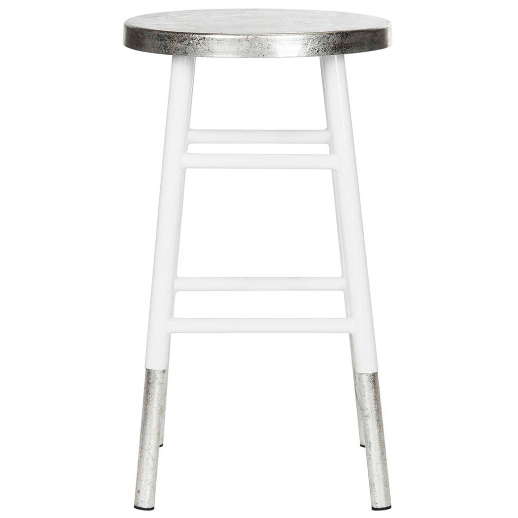Safavieh Kenzie Silver Dipped Counter Stool - White/Silver