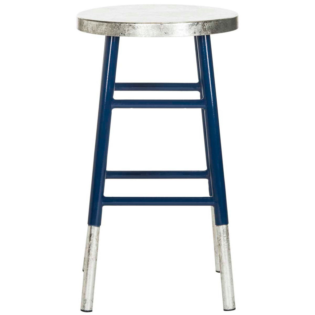 Safavieh Kenzie Silver Dipped Counter Stool - Navy/Silver
