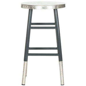 Safavieh Kenzie Silver Dipped Counter Stool - Grey/Silver