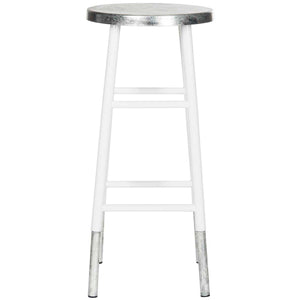 Safavieh Kenzie 30''H Silver Dipped Bar Stool - White/Silver