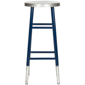 Safavieh Kenzie 30''H Silver Dipped Bar Stool - Navy/Silver