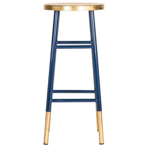 Safavieh Emery Dipped Gold Leaf Bar Stool - Navy/Gold