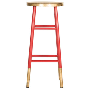 Safavieh Emery Dipped Gold Leaf Bar Stool - Red/Gold