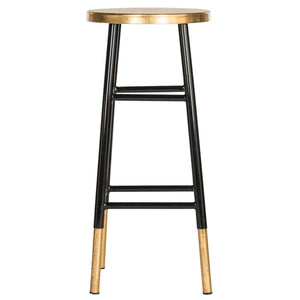 Safavieh Emery Dipped Gold Leaf Bar Stool - Black/Gold