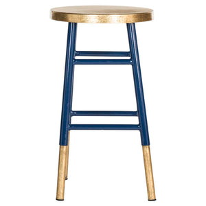 Safavieh Emery Dipped Gold Leaf Counter Stool - Navy/Gold
