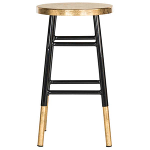 Safavieh Emery Dipped Gold Leaf Counter Stool - Black/Gold
