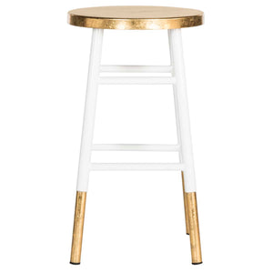 Safavieh Emery Dipped Gold Leaf Counter Stool - White/Gold