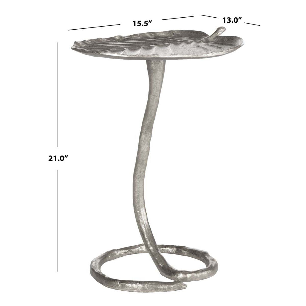 Safavieh Mina Silver Foil Petal Side Table - Silver