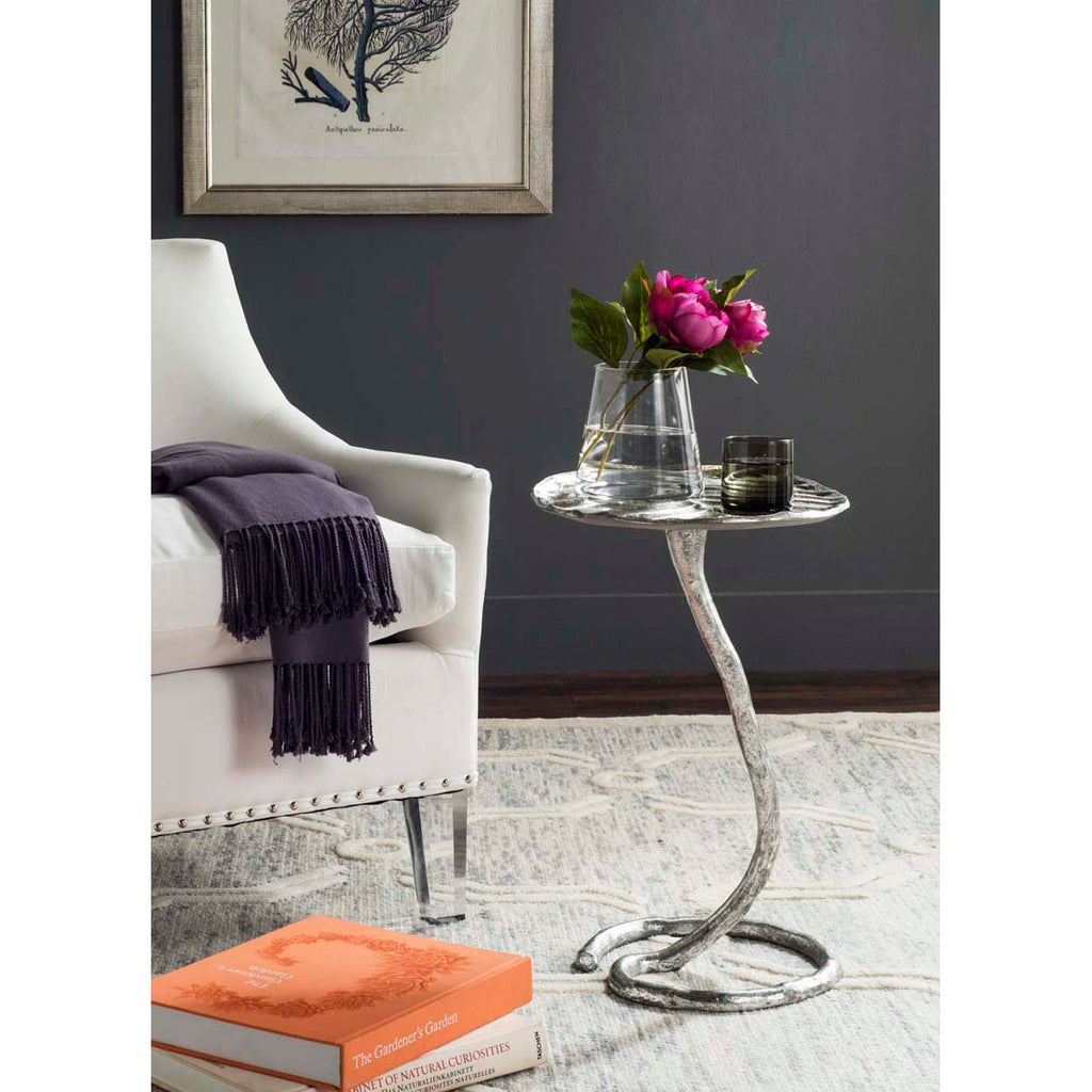 Safavieh Mina Silver Foil Petal Side Table - Silver