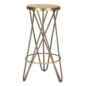 Safavieh Lorna Gold Leaf Bar Stool - Beige/Gold