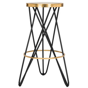Safavieh Lorna Gold Leaf Bar Stool - Black/Gold