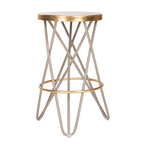 Safavieh Lorna Gold Leaf Counter Stool - Beige/Gold