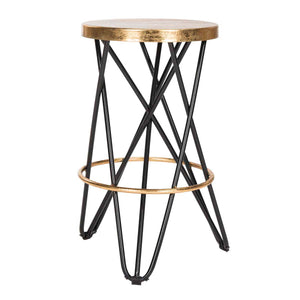 Safavieh Lorna Gold Leaf Counter Stool - Black/Gold