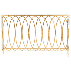 Safavieh Carina Oval Ringed Console Table - Gold Foil/Glass
