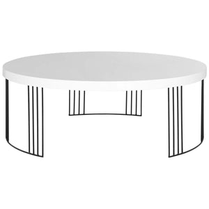 Safavieh Keelin Mid Century Scandinavian Lacquer Coffee Table - White/Black