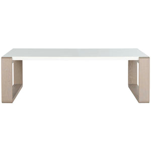 Safavieh Bartholomew Mid Century Scandinavian Lacquer Coffee Table - White/Grey