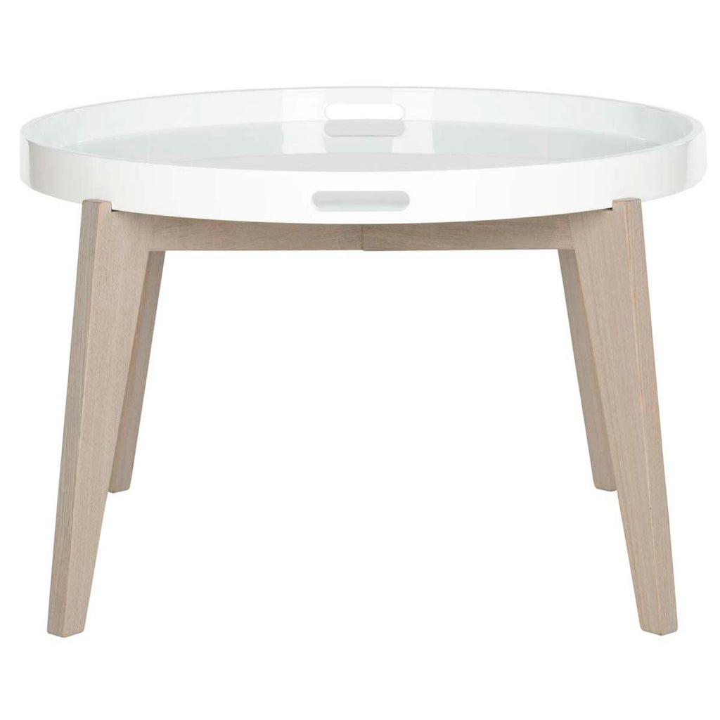 Safavieh Echo Mid Century Lacquer Tray Top Lacquer End Table - White/grey