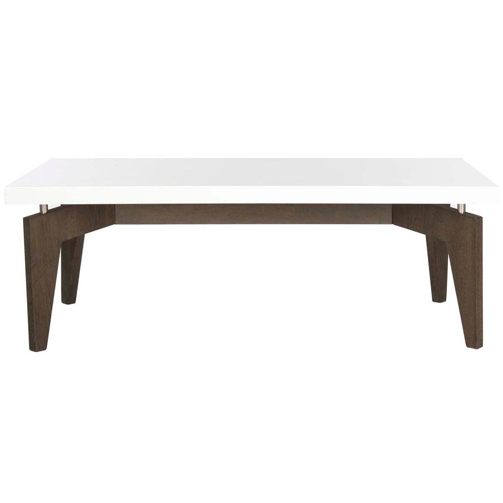 Safavieh Josef Retro Lacquer Floating Top Coffee Table - White/Dark Brown