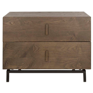 Safavieh Herschel Mid Century Scandinavian Lacquer Two Drawer Cabinet - Dark Brown/Black