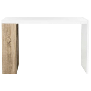 Safavieh Carlene Modern Scandinavian Side Storage Lacquer Desk - White/Oak