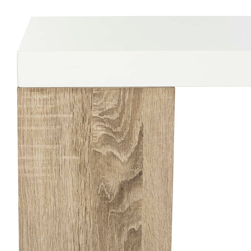 Safavieh Carlton Modern Scandinavian Side Storage Lacquer Coffee Table - White/Light Oak
