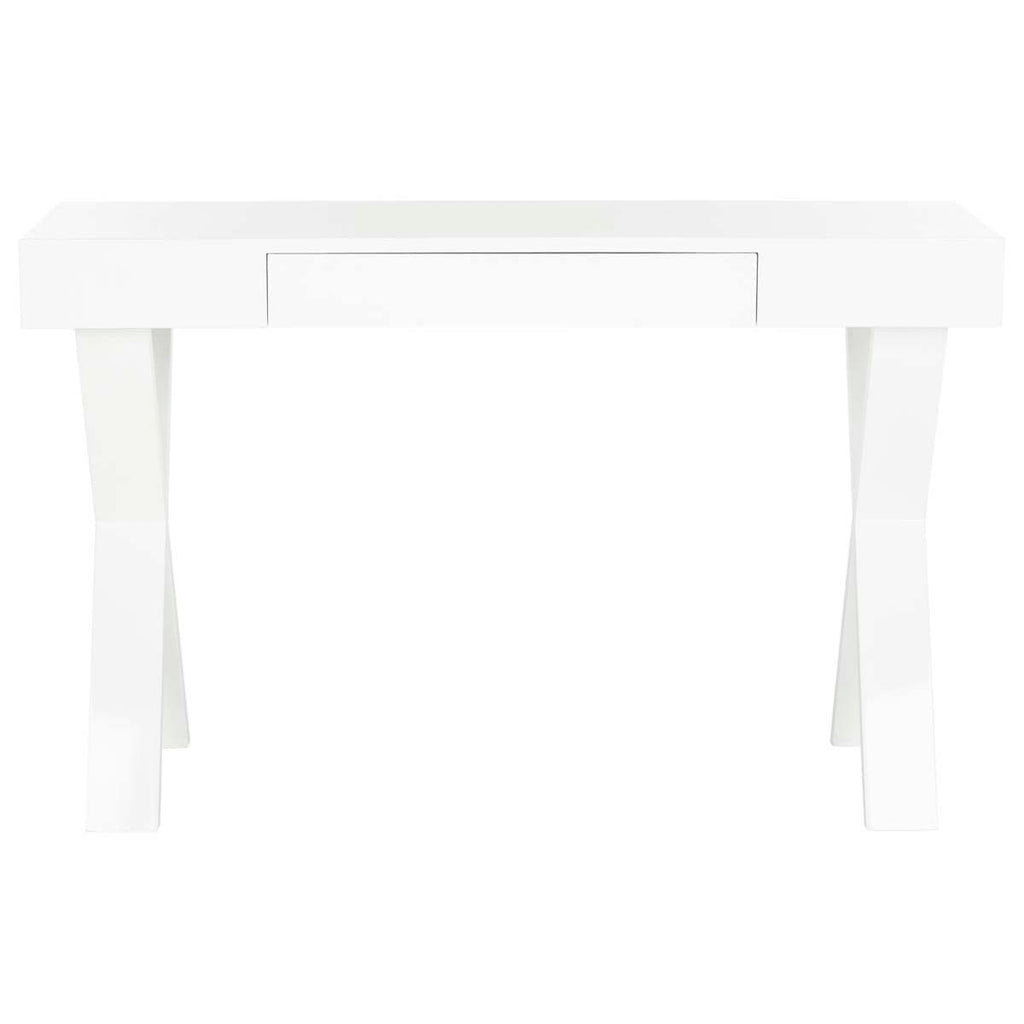 Safavieh Alessia Mid Century Lacquer One Drawer Vanity Desk - White