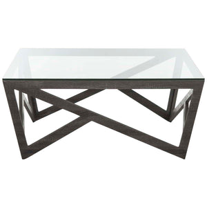 Safavieh Ralston Mid Century Glass Top Coffee Table - Dark Grey