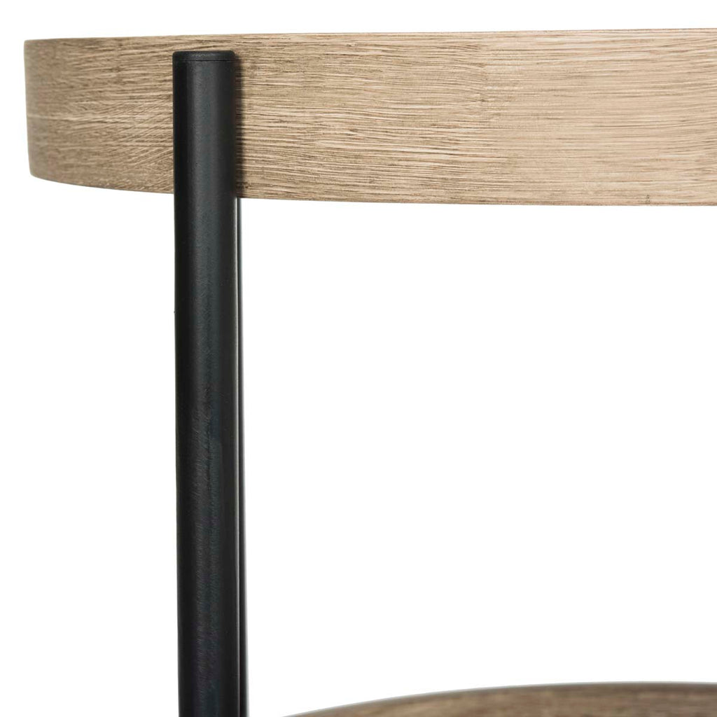 Safavieh Javan Retro Mid Cenury Tray Table Side Table - Light Oak/black
