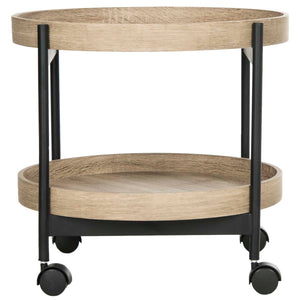 Safavieh Javan Retro Mid Cenury Tray Table Side Table - Light Oak/black