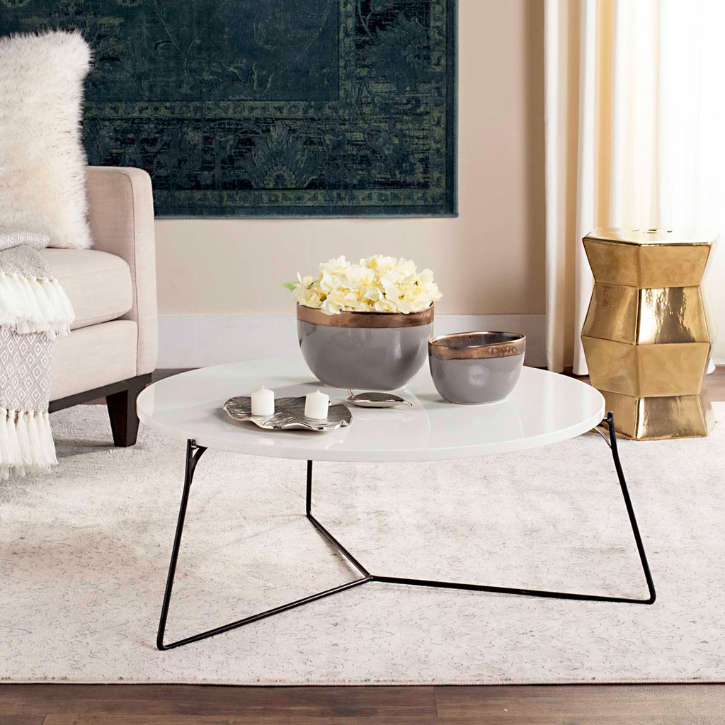 Safavieh Mae Retro Mid Century Lacquer Coffee Table - Lacquer White