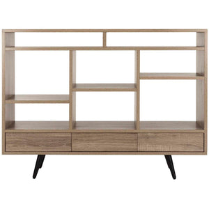 Safavieh Marina Retro Mid Century Wood Etagere - Light Brown/Black