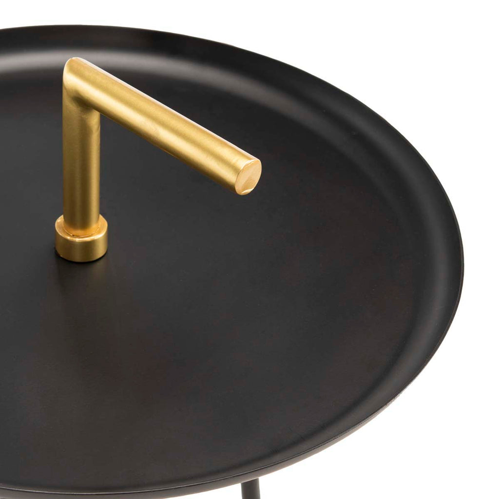 Safavieh Delia Handle Side Table - Black/Gold