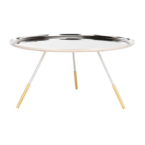 Safavieh Orson Coffee Table W/ Metal Gold Cap - Silver/Gold