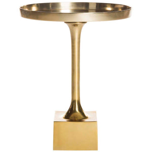 Safavieh Corvus Round Side Table - Antique Brass
