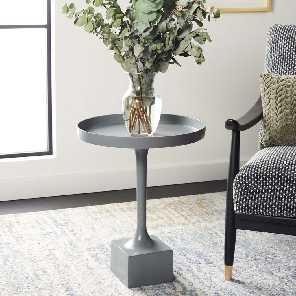 Safavieh Corvus Round Side Table - Dark Grey