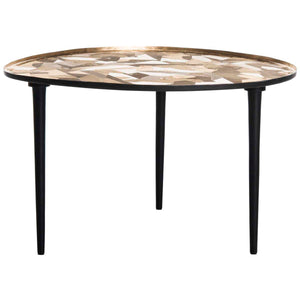Safavieh Hera Oval Side Table - Taupe/Black