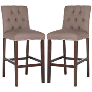 Safavieh Norah Bar Stool-Dark Taupe (Set of 2)