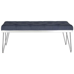 Safavieh Marcella Bench - Navy/Chrome