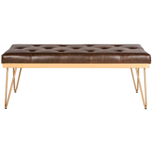 Safavieh Marcella Bench - Brown/Gold