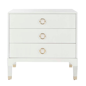 Safavieh Lorna 3 Drawer Contemporary Night Stand - White/Gold