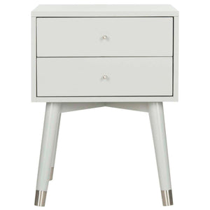 Safavieh Lyla Mid Century Retro Silver Cap Nightstand - Grey/Silver