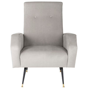 Safavieh Aida Velvet Retro Mid Century Accent Chair - Grey Velvet