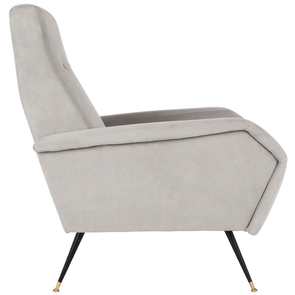 Safavieh Aida Velvet Retro Mid Century Accent Chair - Grey Velvet