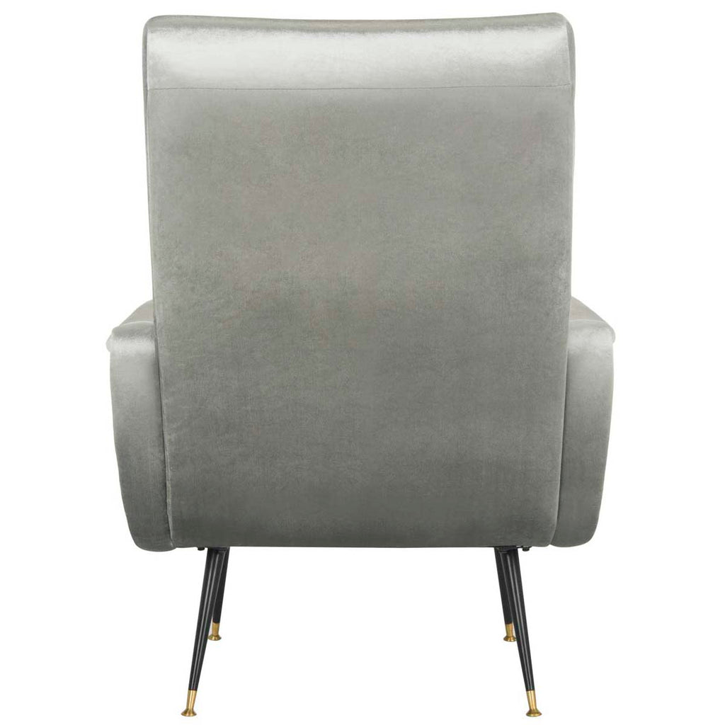 Safavieh Elicia Velvet Retro Mid Century Accent Chair - Light Grey Velvet