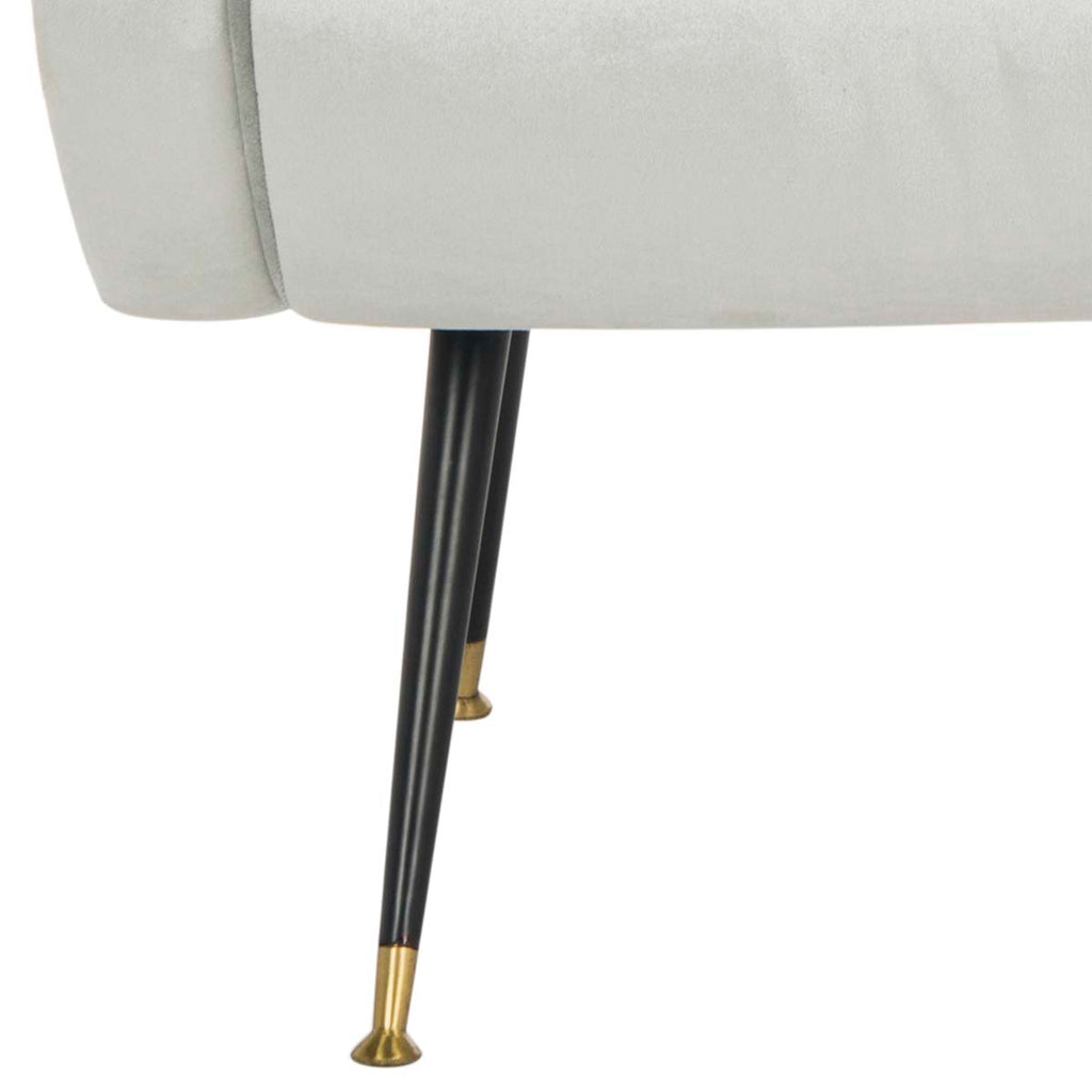 Safavieh Elicia Velvet Retro Mid Century Accent Chair - Light Grey Velvet