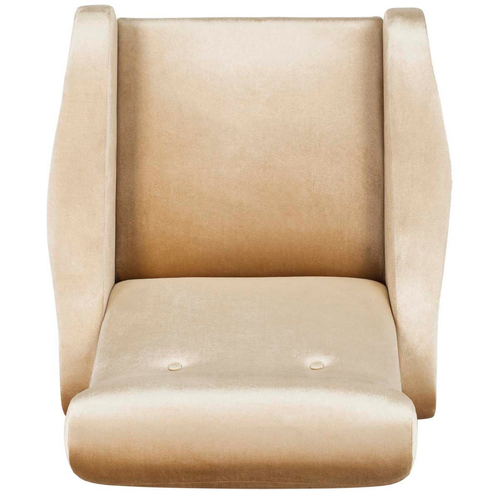 Safavieh Elicia Velvet Retro Mid Century Accent Chair - Camel Velvet