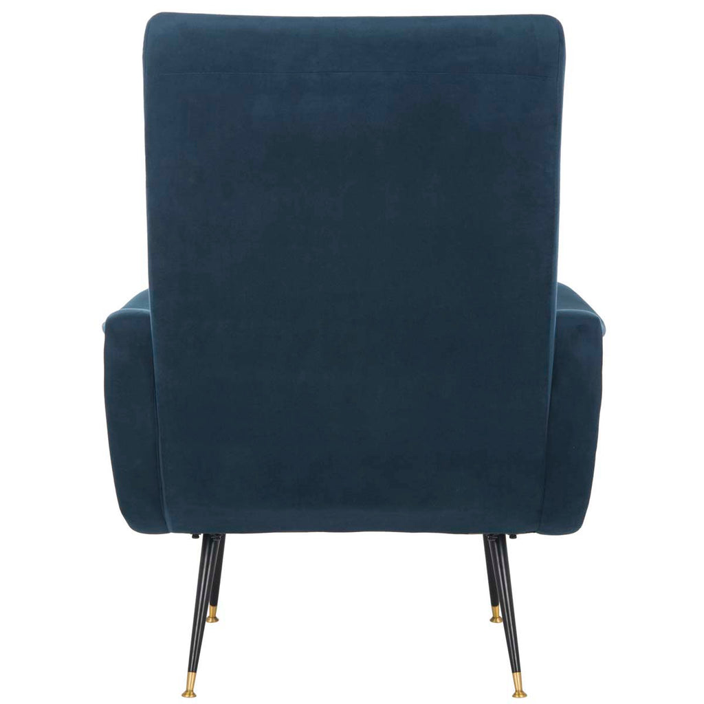 Safavieh Elicia Velvet Retro Mid Century Accent Chair - Navy Velvet