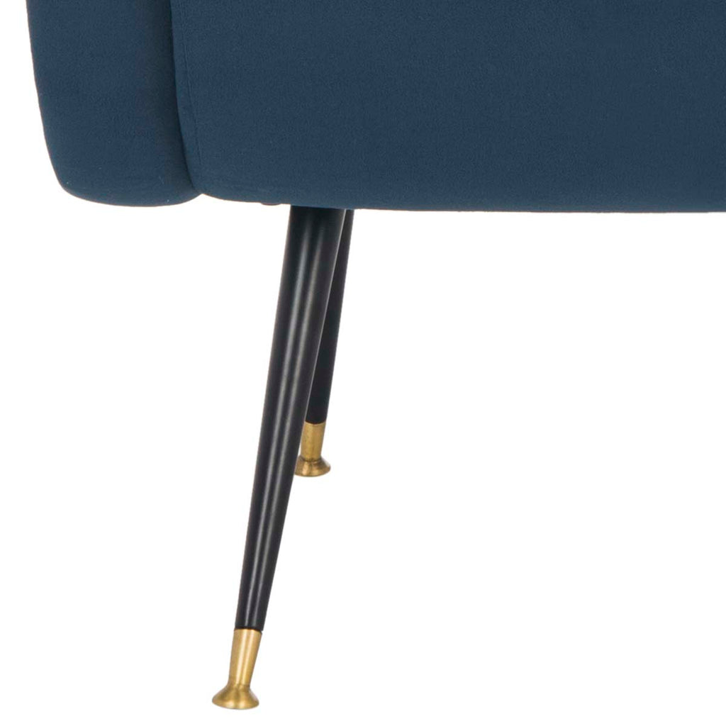 Safavieh Elicia Velvet Retro Mid Century Accent Chair - Navy Velvet
