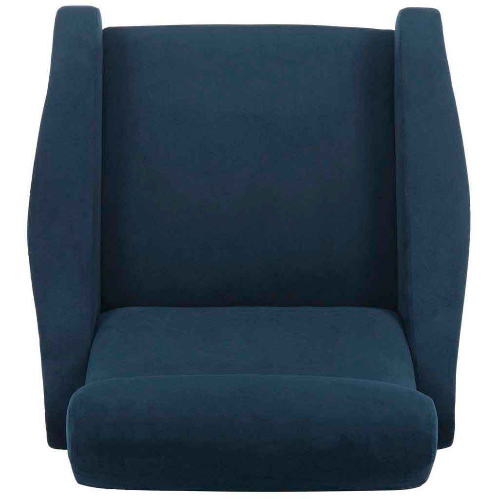 Safavieh Elicia Velvet Retro Mid Century Accent Chair - Navy Velvet