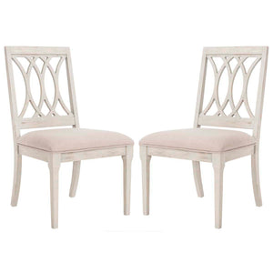 Safavieh Selena 19''H Linen Side Chair-Beige/Rustic Grey (Set of 2)